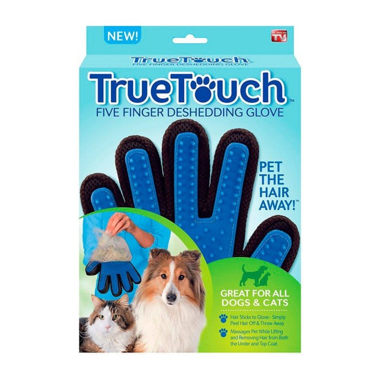 Перчатка для вычесывания шерсти животных True Touch